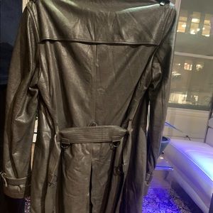 Burberry leather coat .